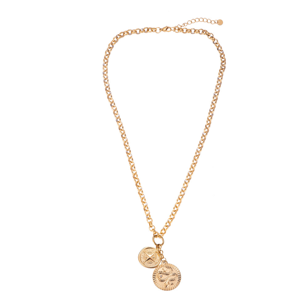Buy Two Coin Necklace in Gold Online at desertcartINDIA
